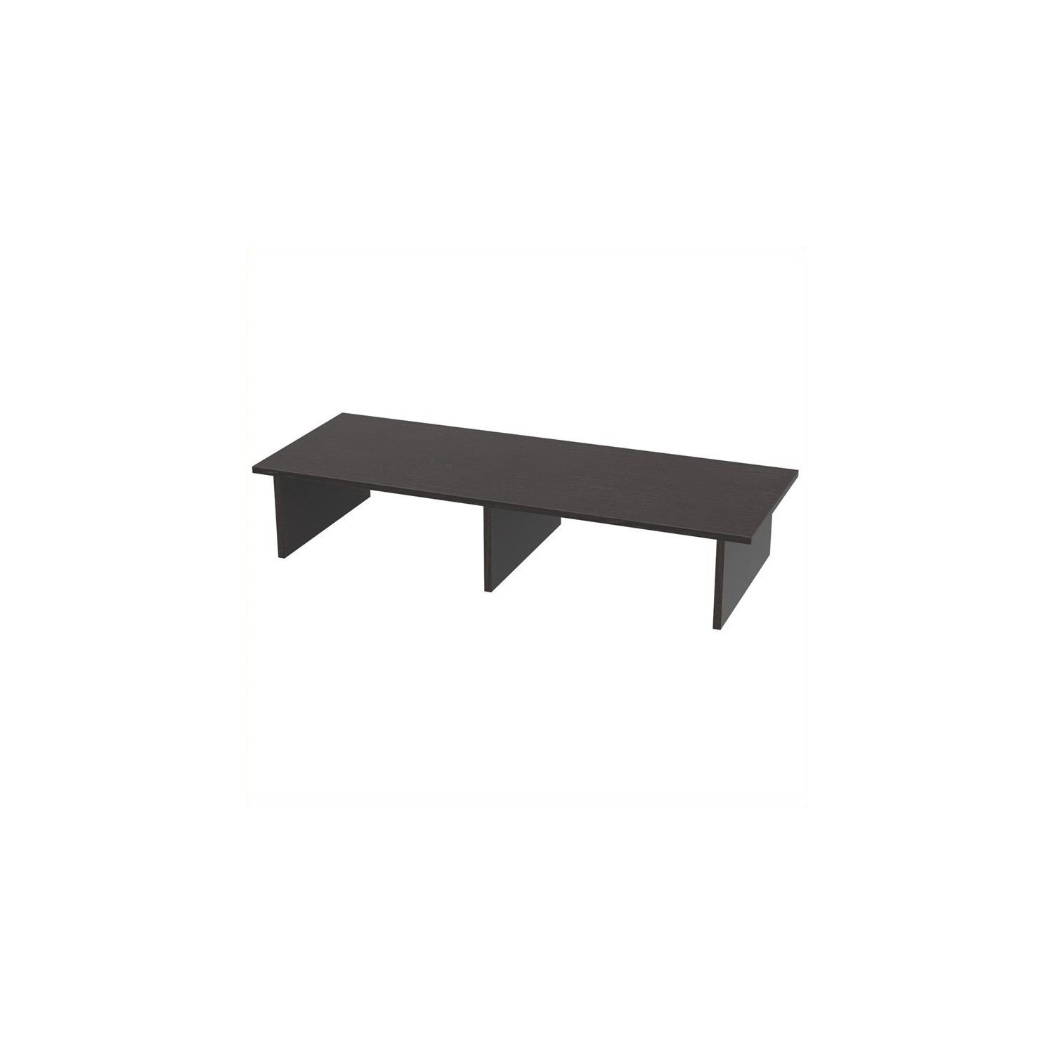 Pemberly Row Contemporary Large Monitor Riser in Black Wood Finish