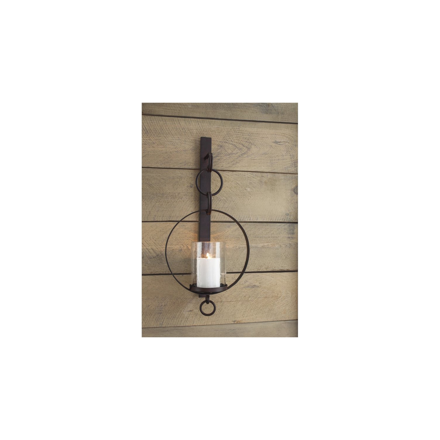 Bowery Hill Candle Wall Sconce in Brown