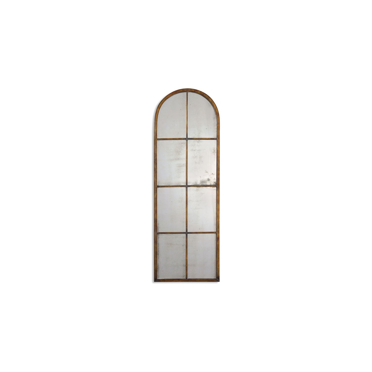 Bowery Hill Contemporary Arched Mirror in Maple Brown