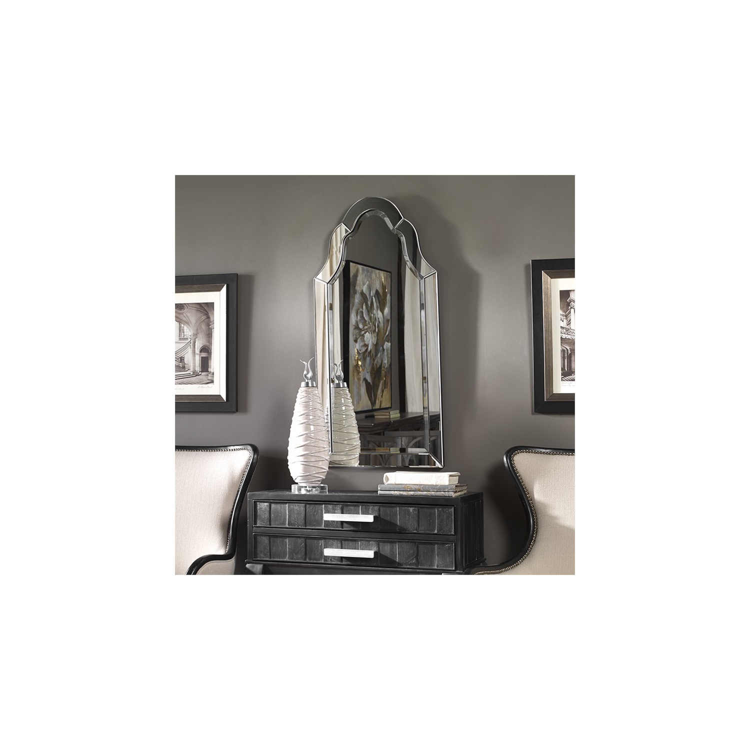 Miroir contemporain biseauté sans cadre Bowery Hill