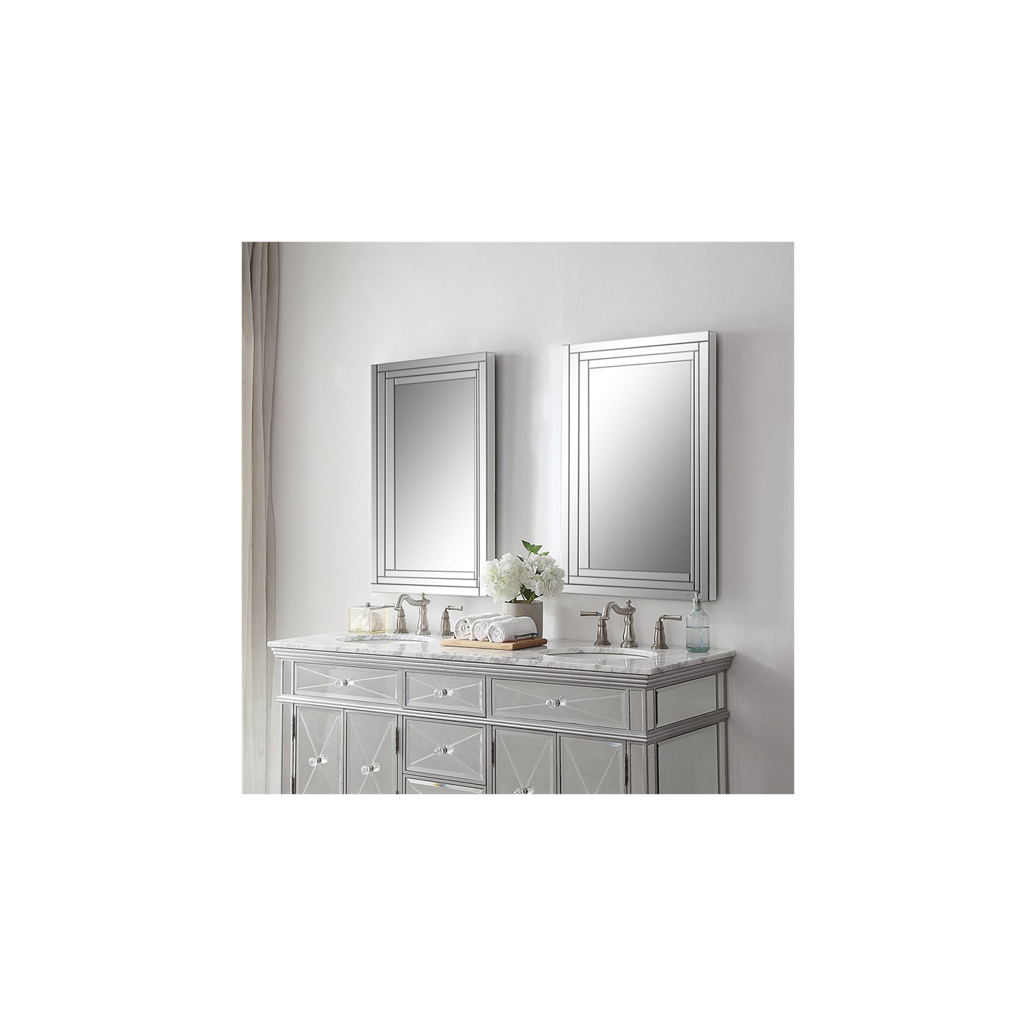 Bowery Hill Contemporary Frameless Vanity Mirror