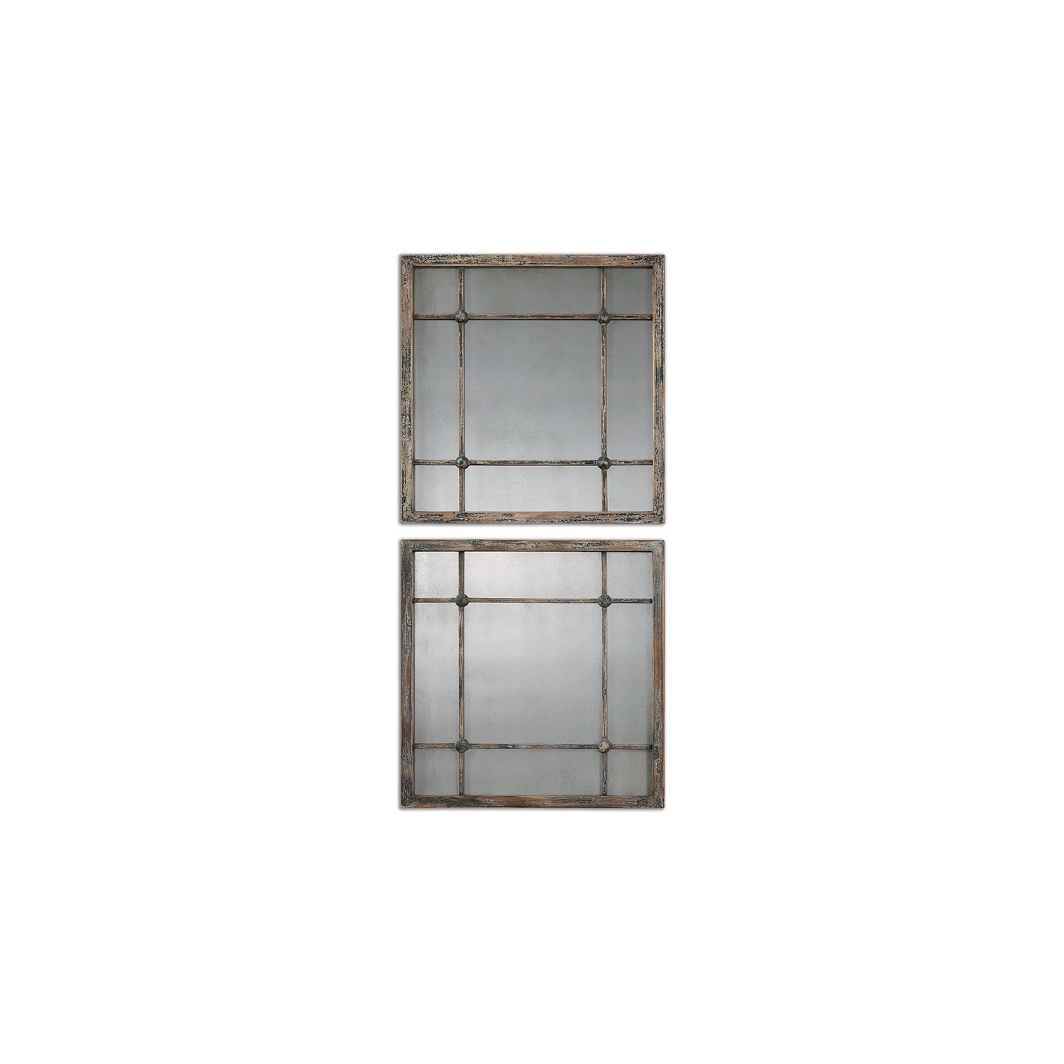 Bowery Hill Square Mirrors in Distressed Slate Blue