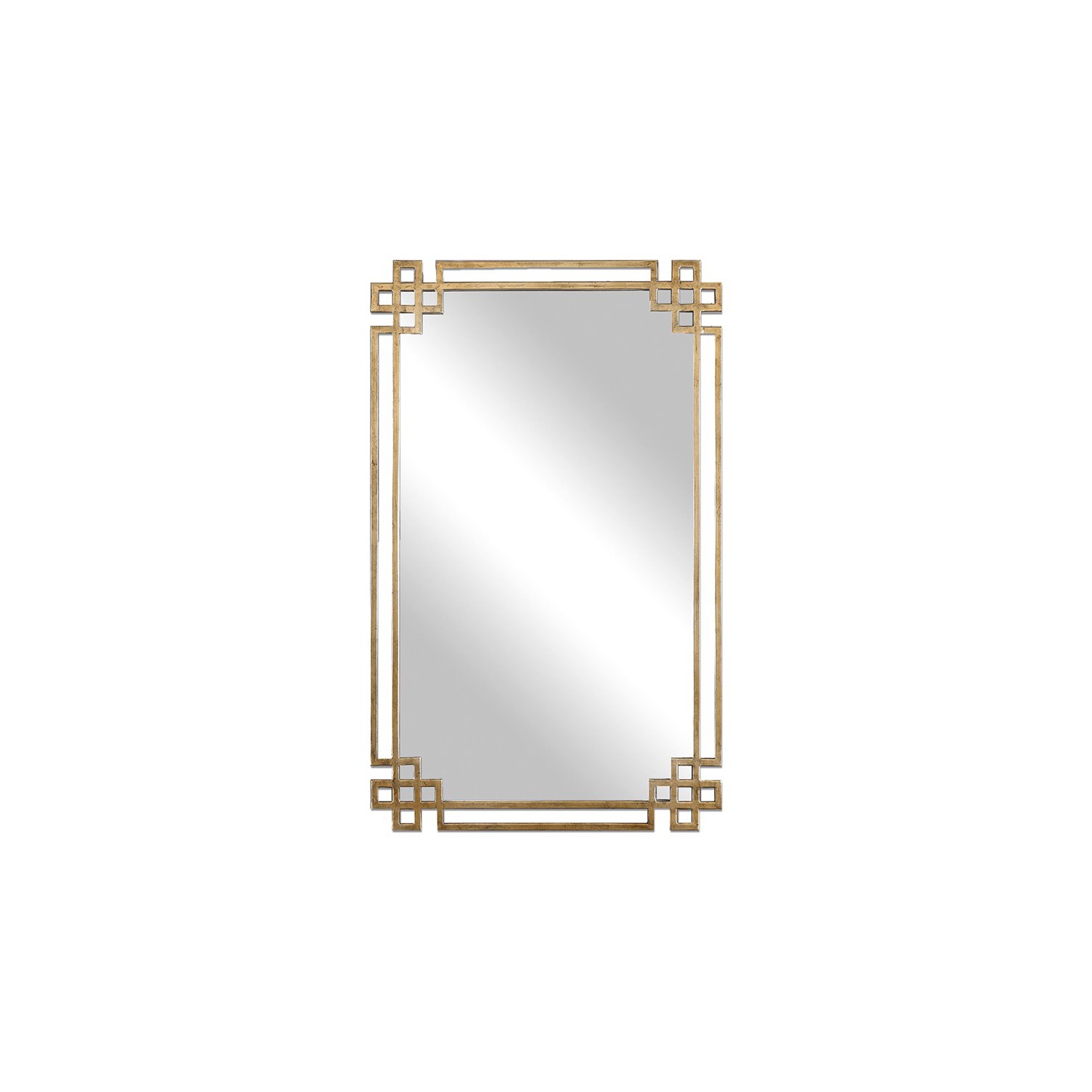 Bowery Hill Metal Framed Glass Mirror in Antique Gold Finish