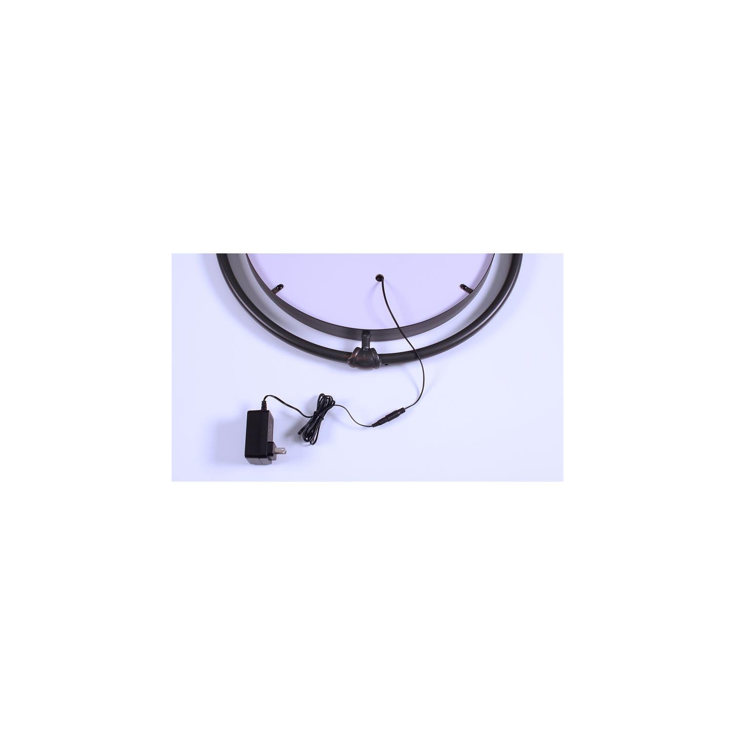 Furniture of America Mizen Metal Round Wall Mirror in Black and Copper