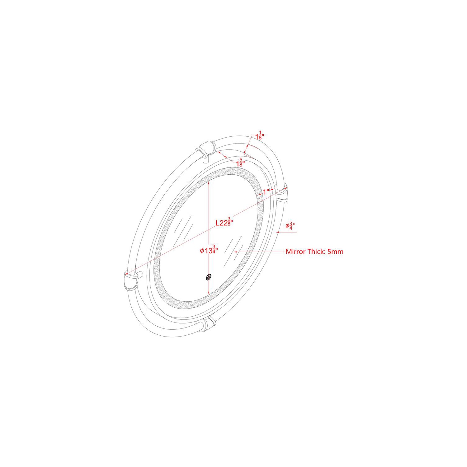 Furniture of America Mizen Metal Round Wall Mirror in Black and Copper