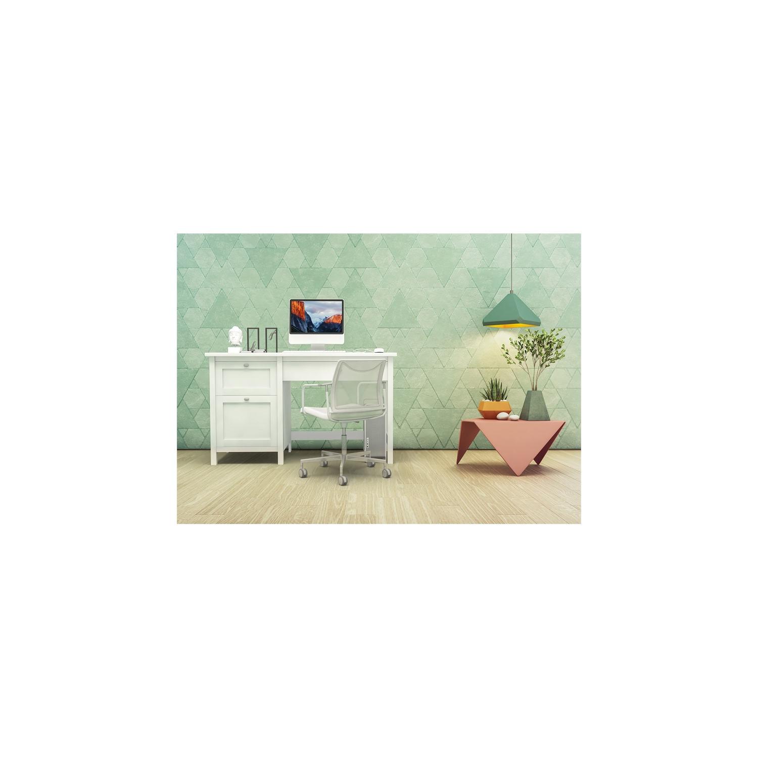 Scranton & Co 3 Drawer Computer Office Desk with Storage in Pure White