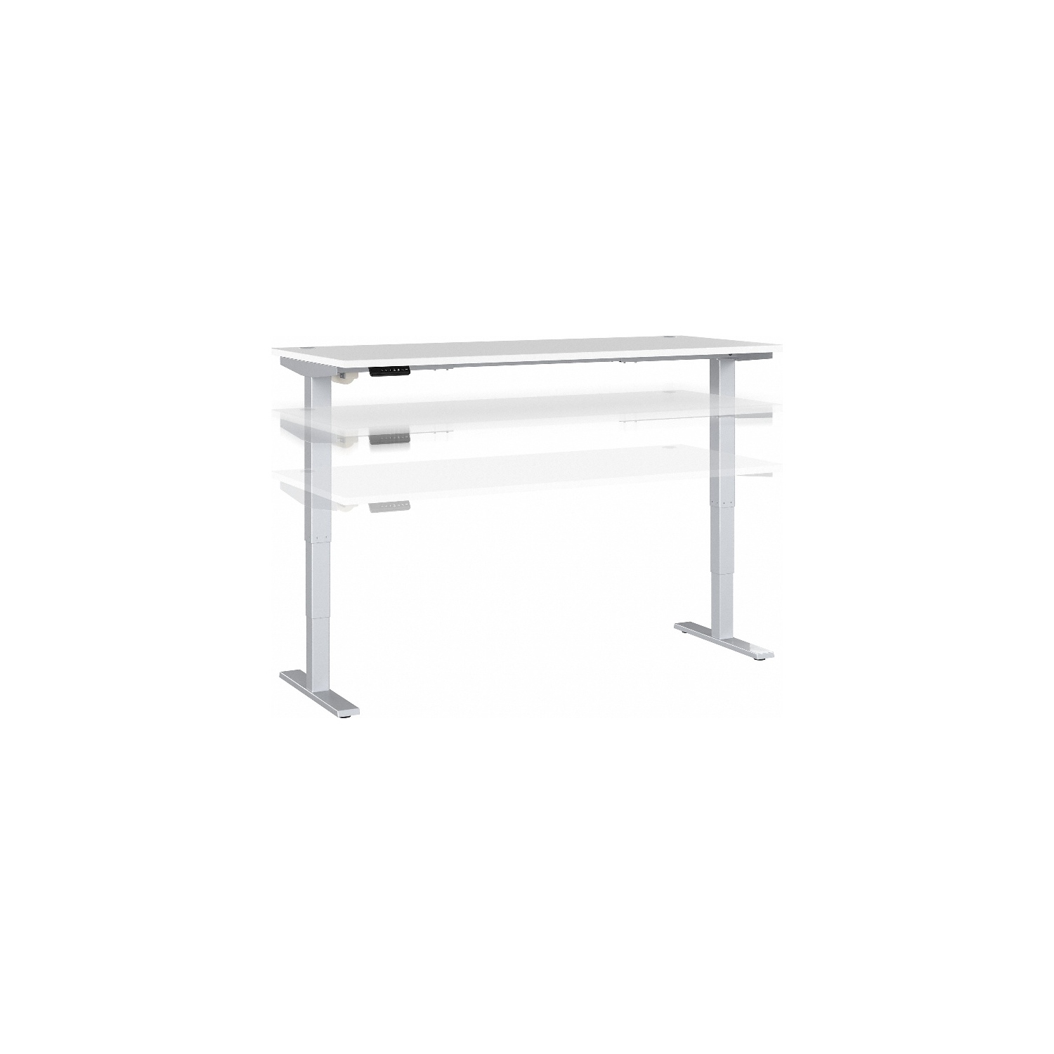 Bureau à hauteur réglable de 72 po de largeur série 40 Move, blanc - bois d’ingénierie
