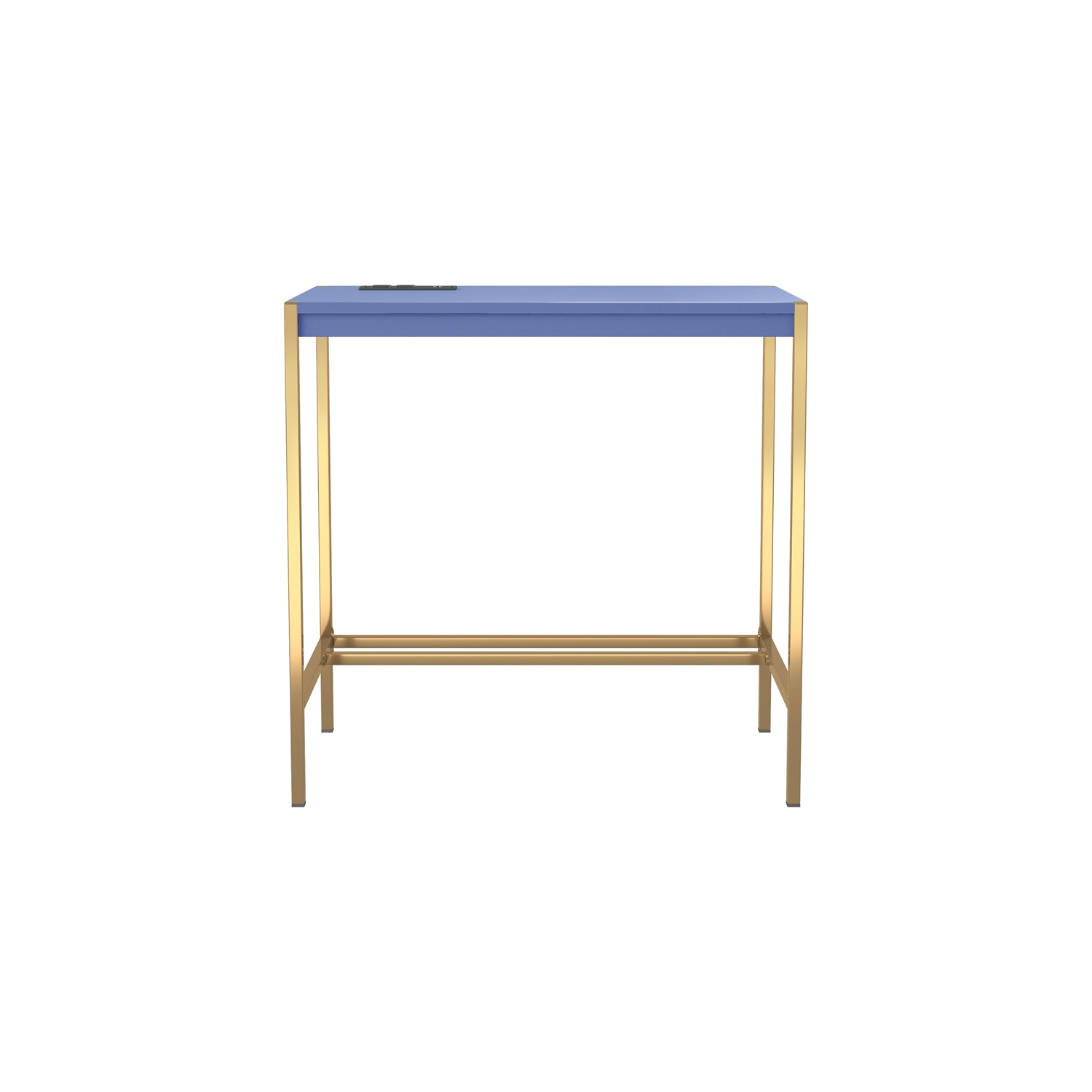 Furniture of America Grae Wood Writing Desk with USB Port in Blue