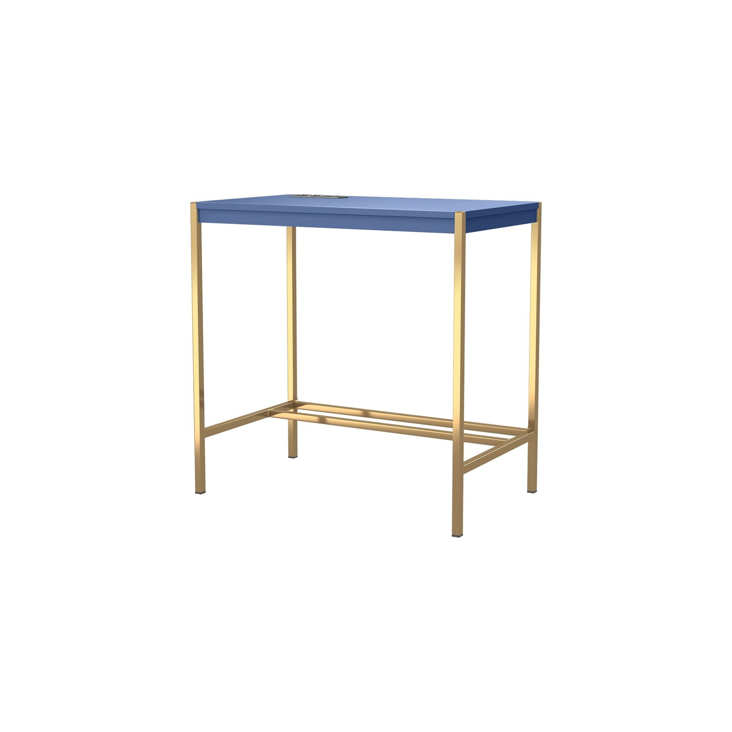 Furniture of America Grae Wood Writing Desk with USB Port in Blue