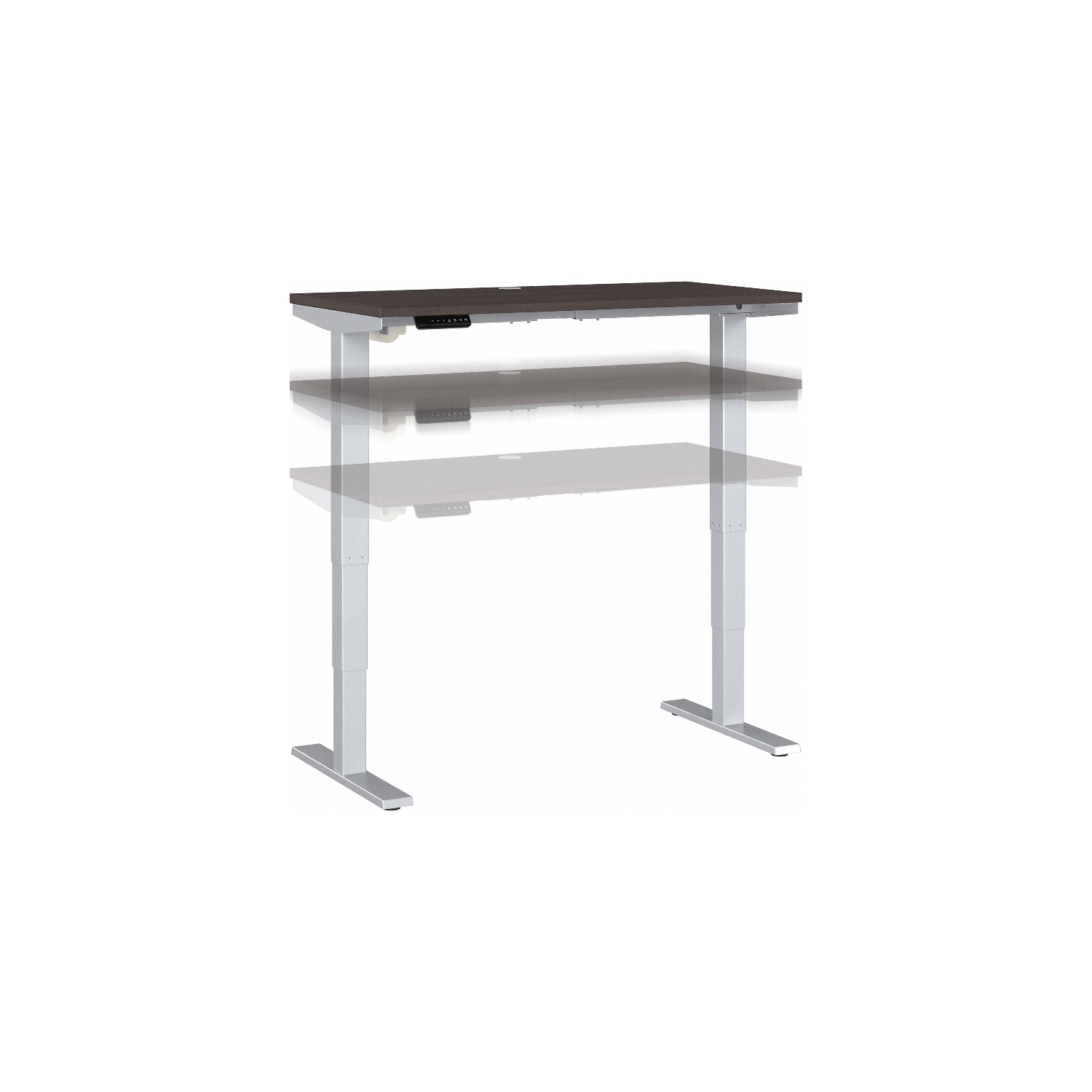 Bureau 48 po de largeur à hauteur réglable série 40 Move, gris tempête, bois d’ingénierie