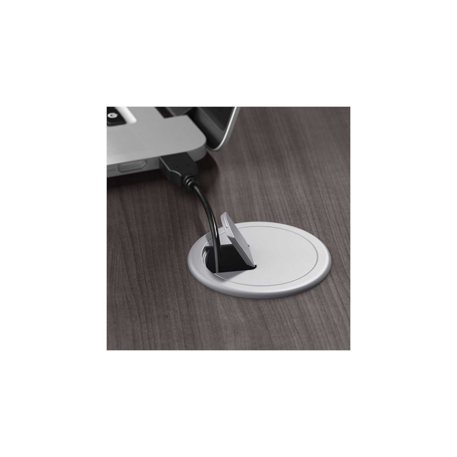 Bureau 48 po de largeur à hauteur réglable série 40 Move, gris tempête, bois d’ingénierie