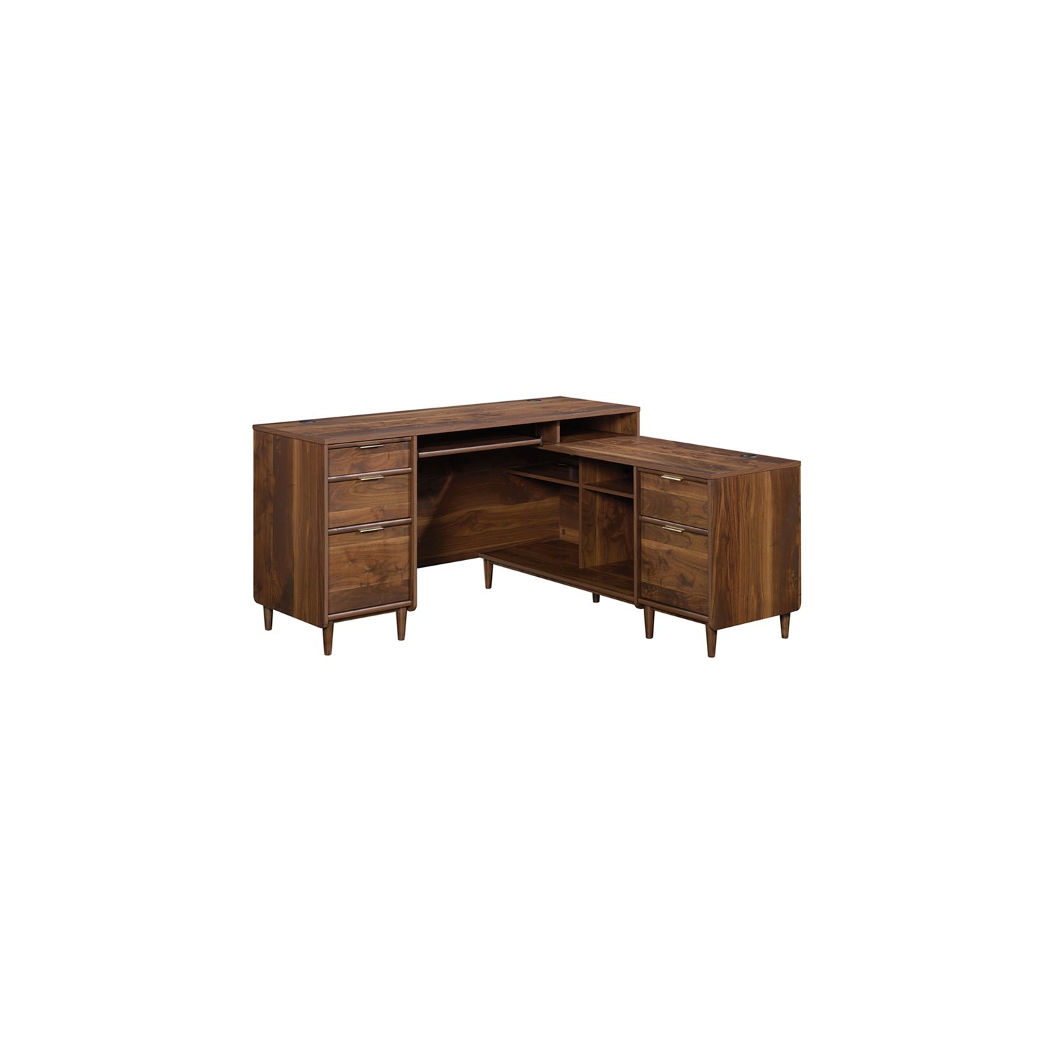 Sauder Clifford Place L Shaped Computer Desk in Grand Walnut