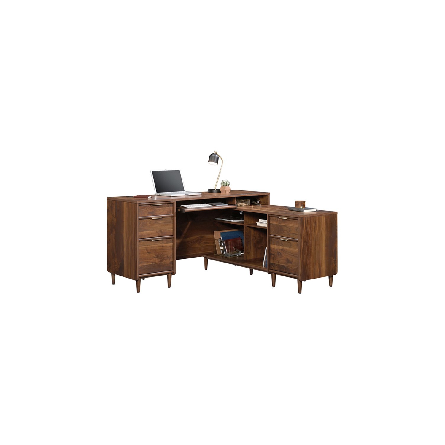 Sauder Clifford Place L Shaped Computer Desk in Grand Walnut