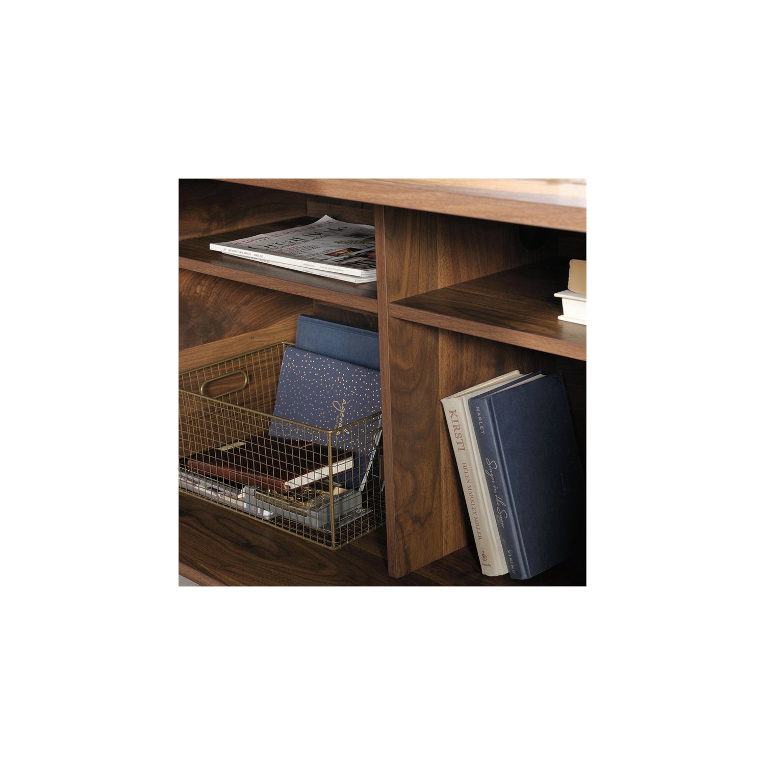 Sauder Clifford Place L Shaped Computer Desk in Grand Walnut