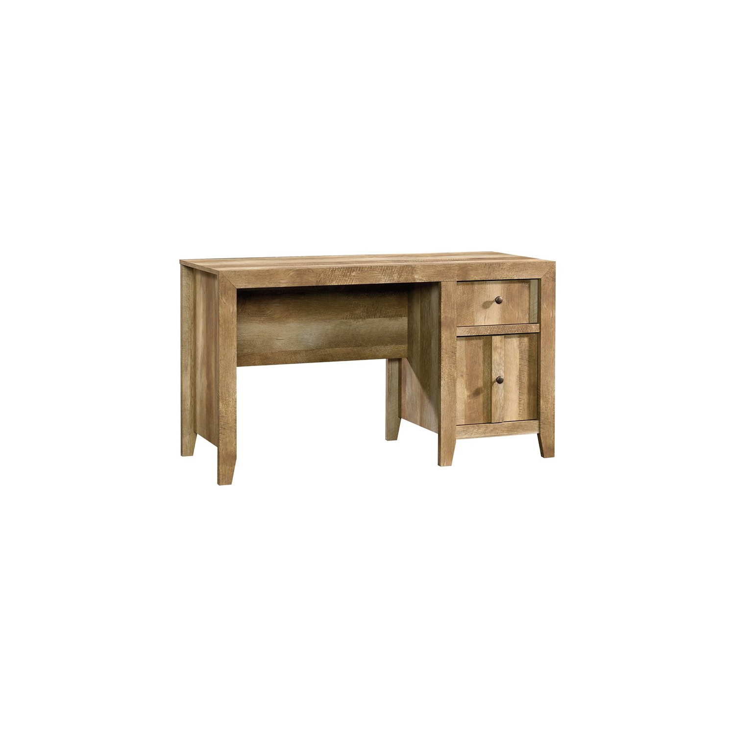 Pemberly Row Pass Wood Computer Desk in Craftsman Oak