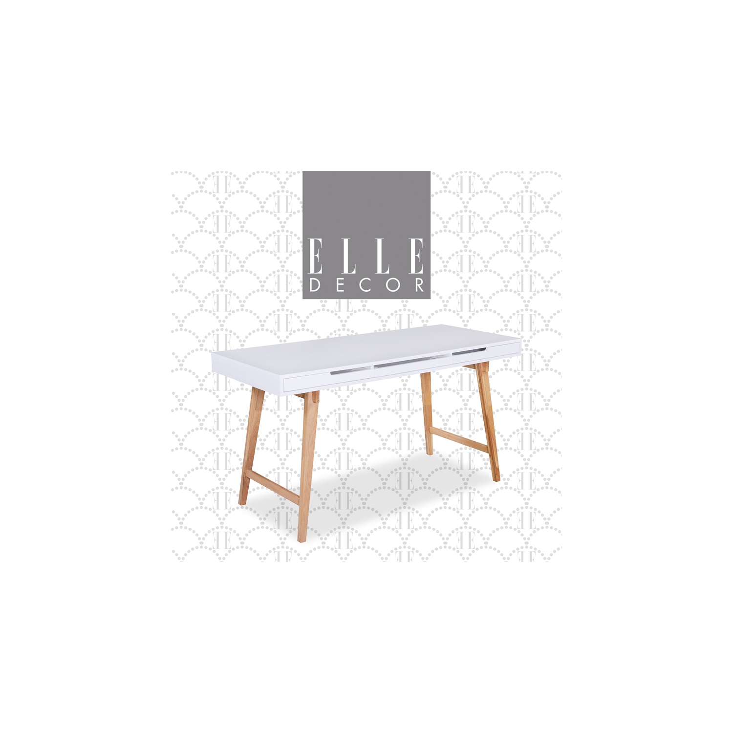 Elle Decor Giselle Writing Desk in French White