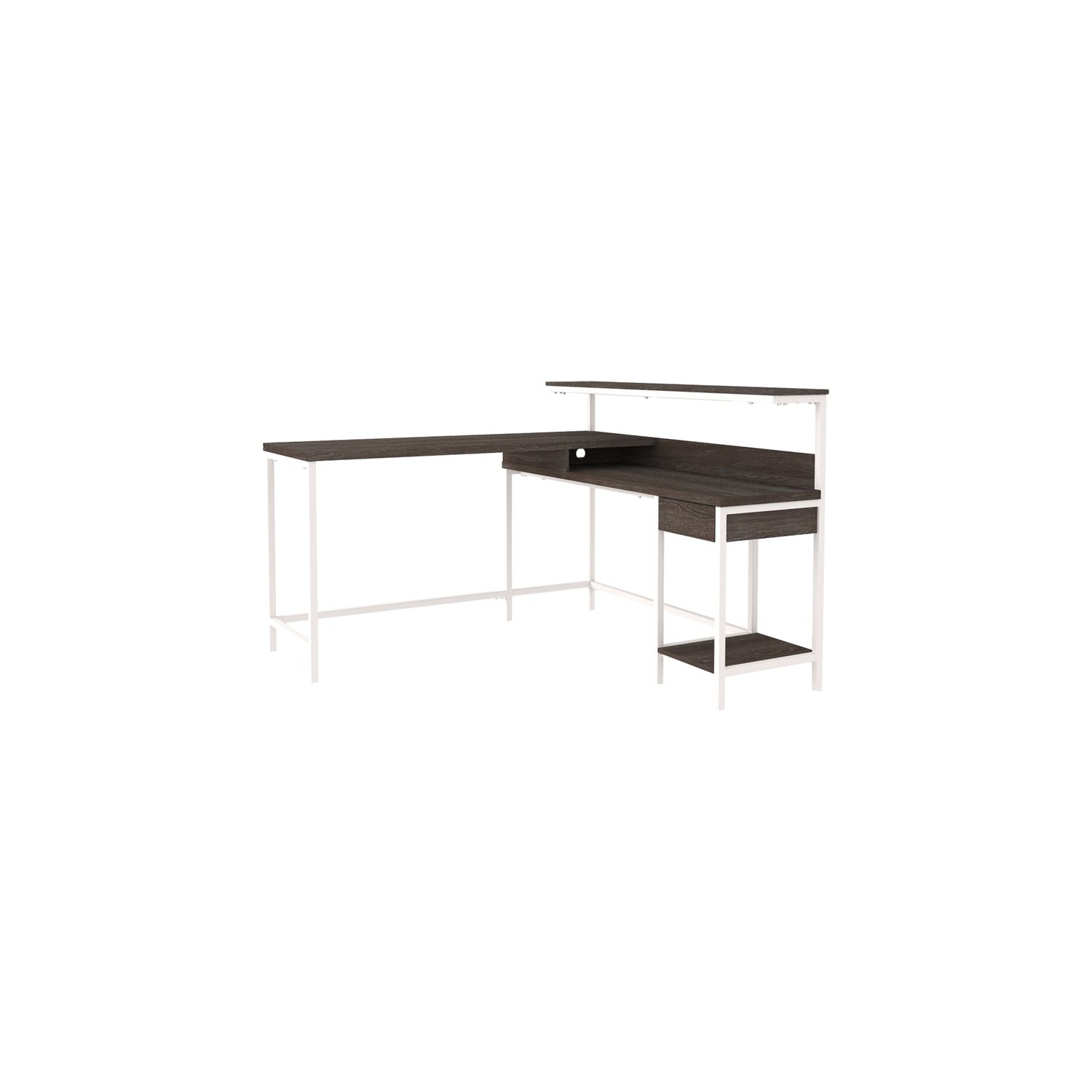 Signature Design by Ashley Dorrinson L Shaped Desk with Storage in Two Tone