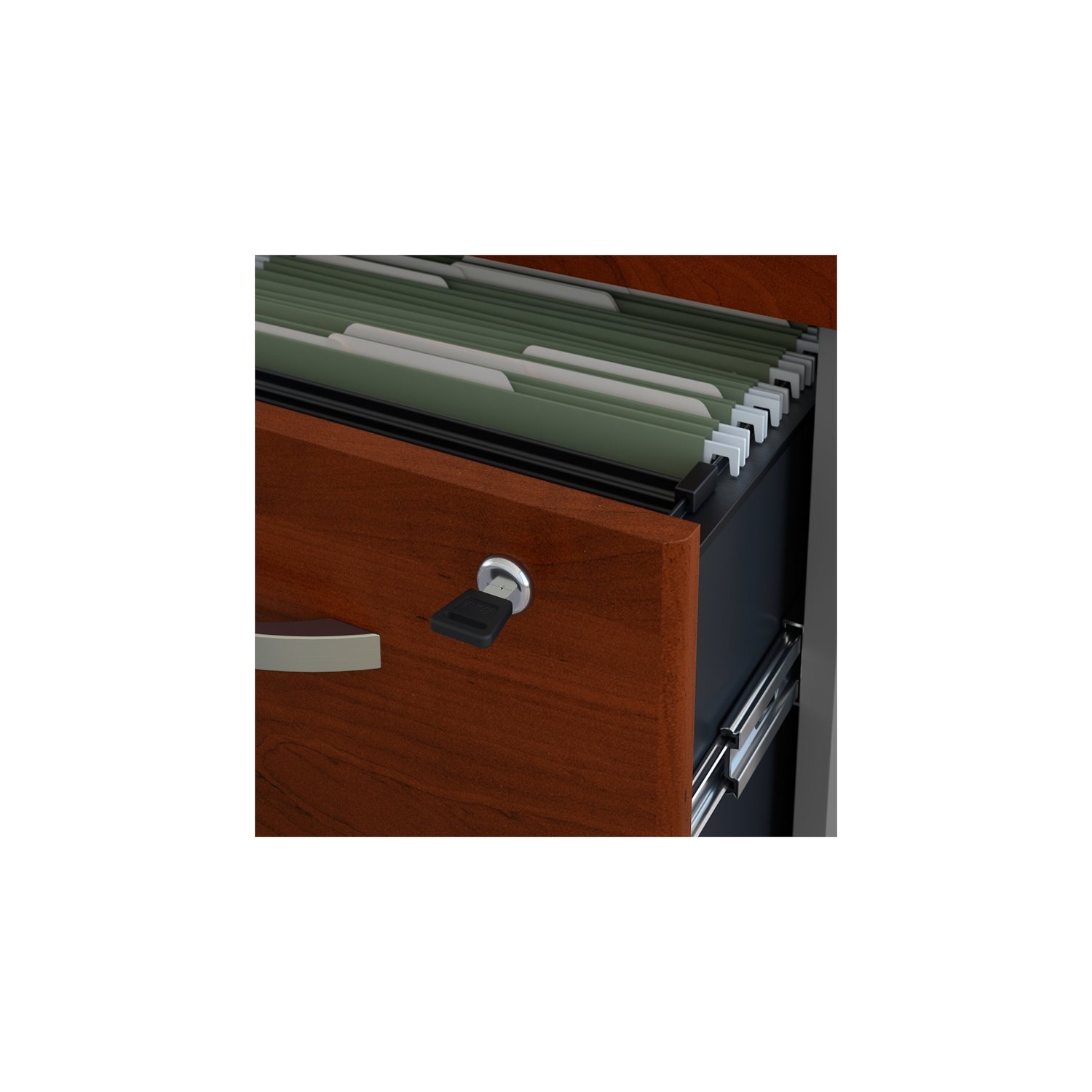 Series C 66W L Shaped Desk with Drawers in Hansen Cherry - Engineered Wood