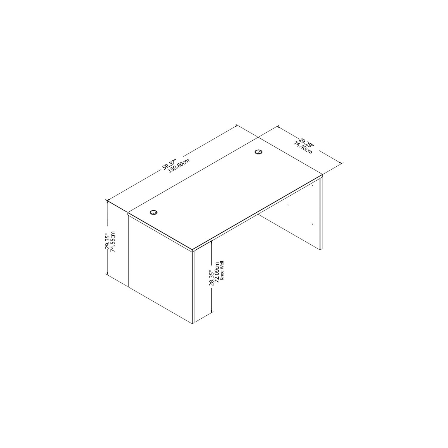 Studio C 60W x 30D Office Desk in White - Engineered Wood