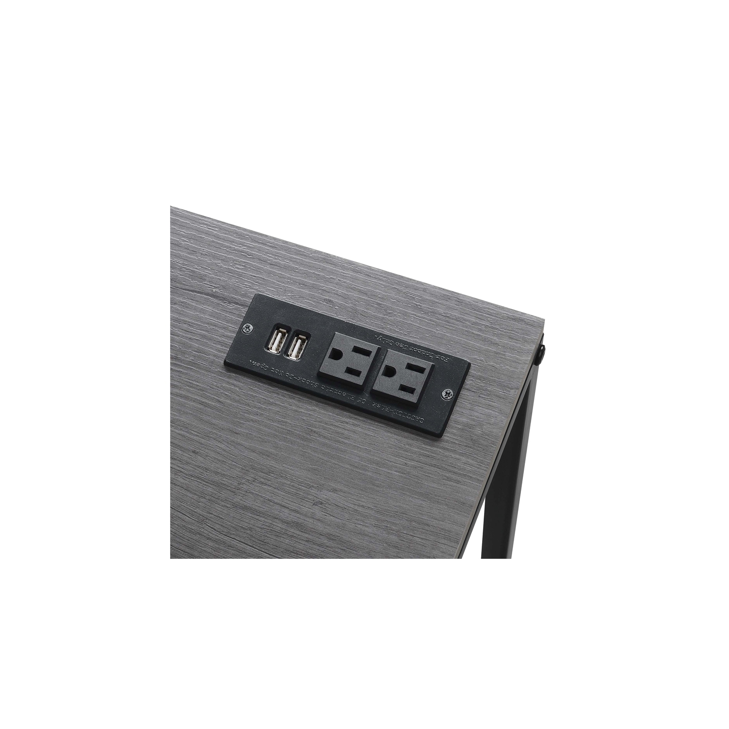 Poste de travail Designs2Go avec station de chargement et tablettes en bois gris