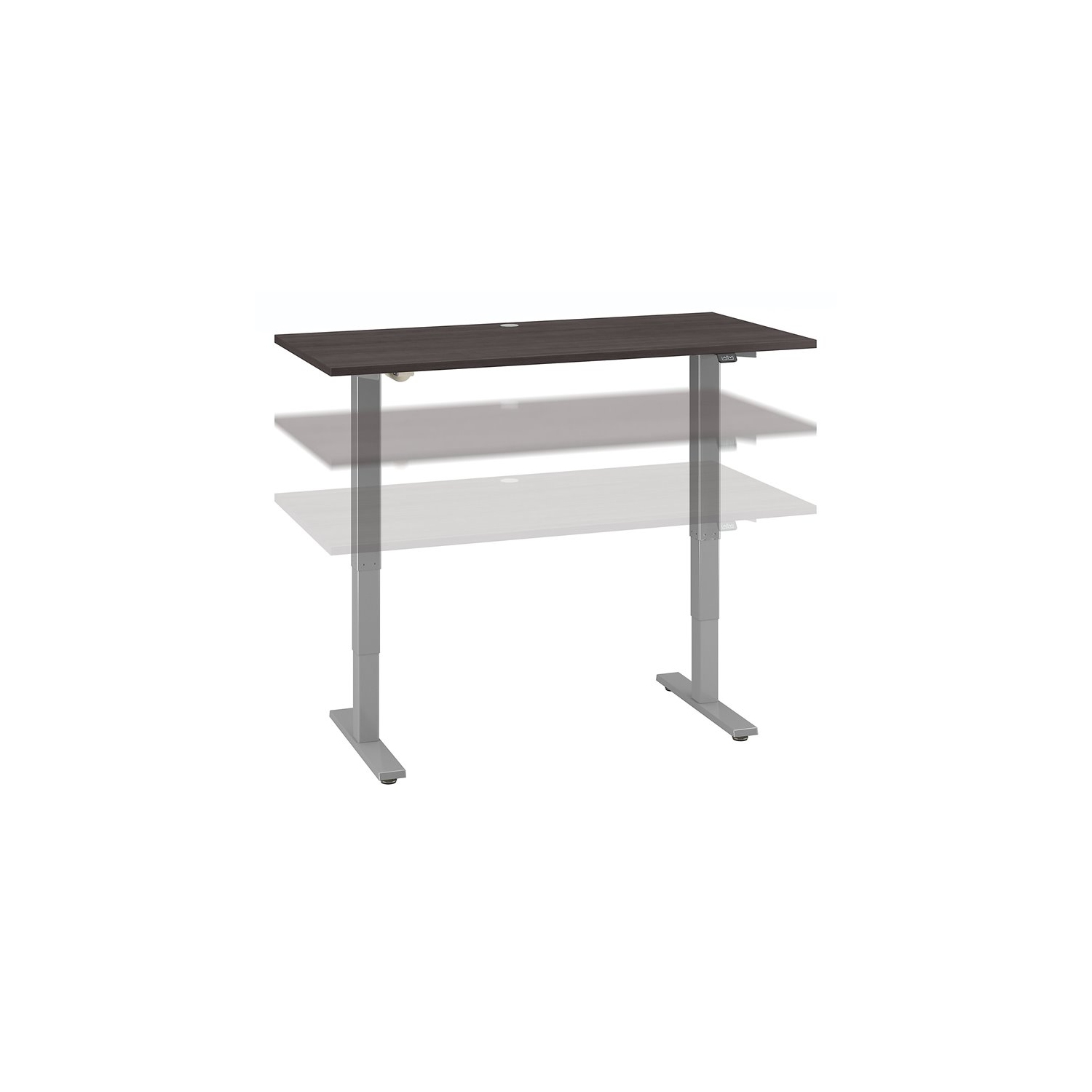 Bureau à hauteur réglable de 60 po de largeur série Move 40, gris tempête, bois d’ingénierie