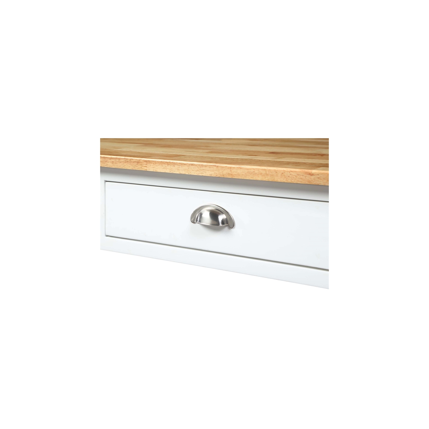 Chariot de cuisine à dessus en bloc de boucher American Heritage en bois blanc