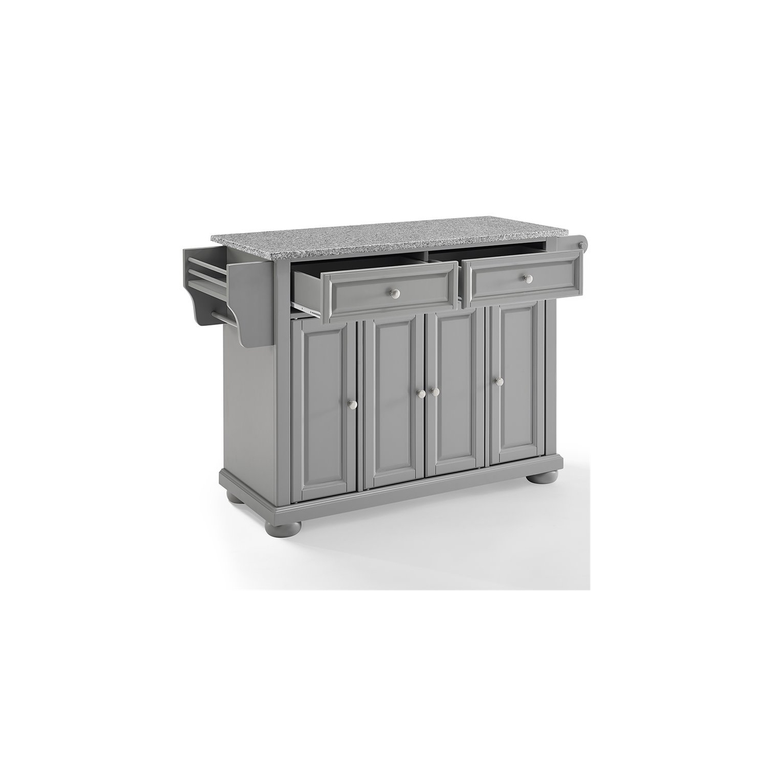 Crosley Alexandria Gray Granite Top Kitchen Island in Vintage Gray