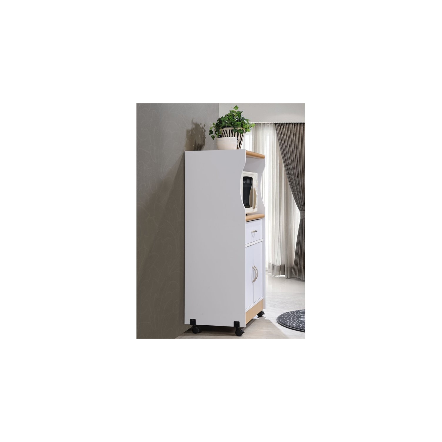 Chariot de cuisine pour four à micro-ondes Pemberly Row blanc