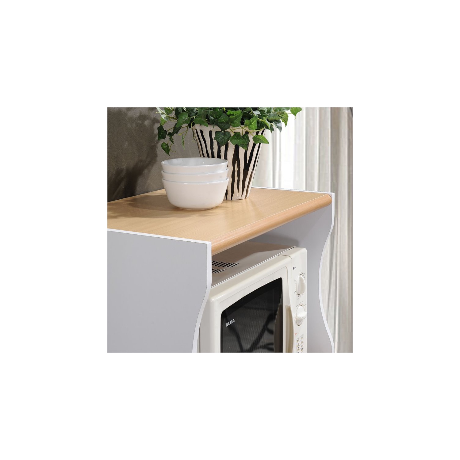 Chariot de cuisine pour four à micro-ondes Pemberly Row blanc