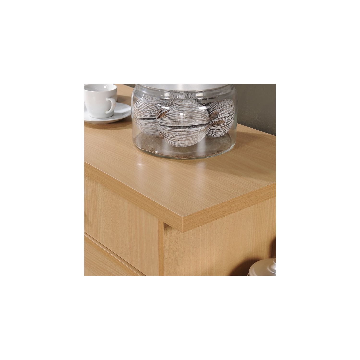 Pemberly Row Kitchen Island with Spice Rack in Beech