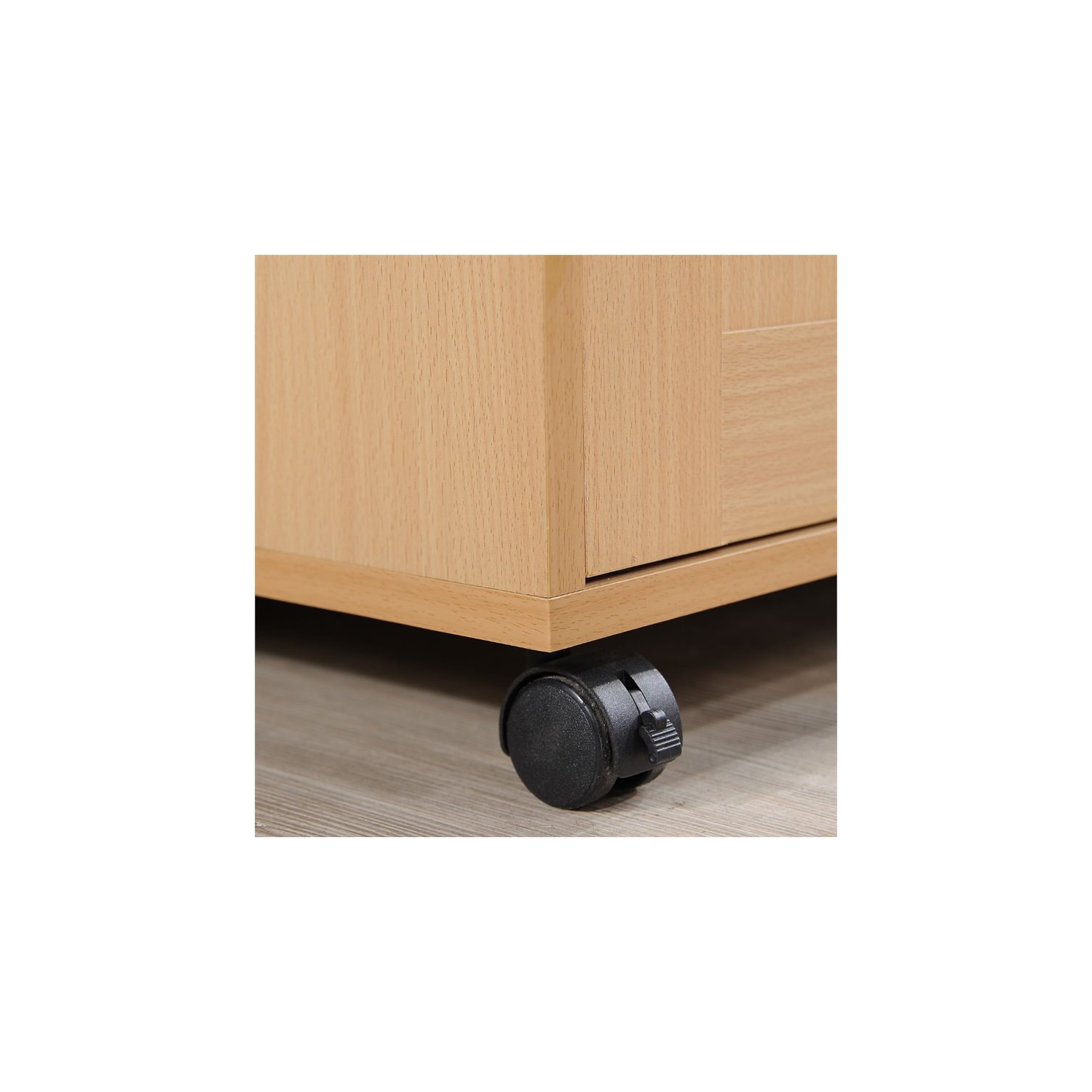 Pemberly Row Kitchen Island with Spice Rack in Beech