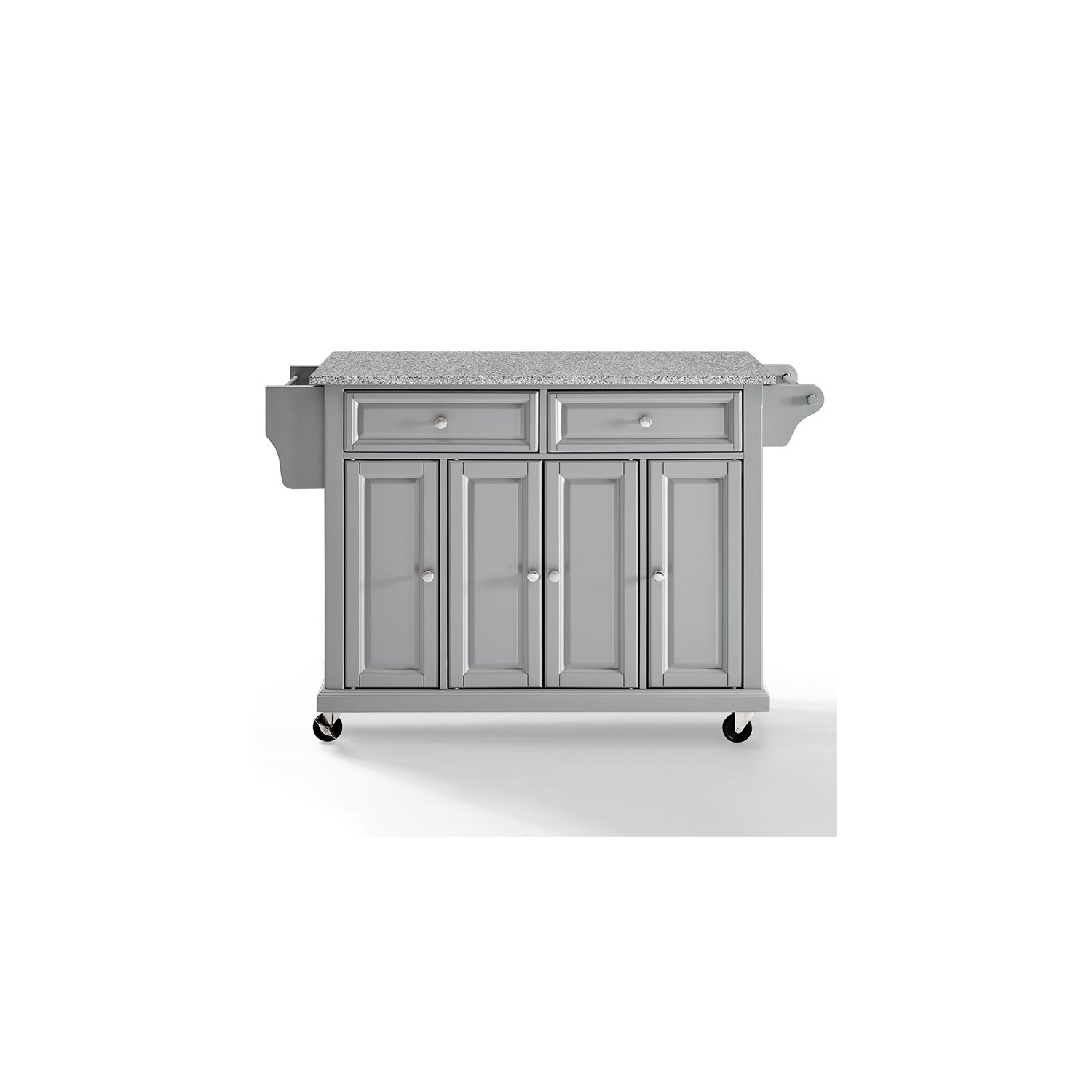 Pemberly Row Gray Granite Top Kitchen Cart in Gray