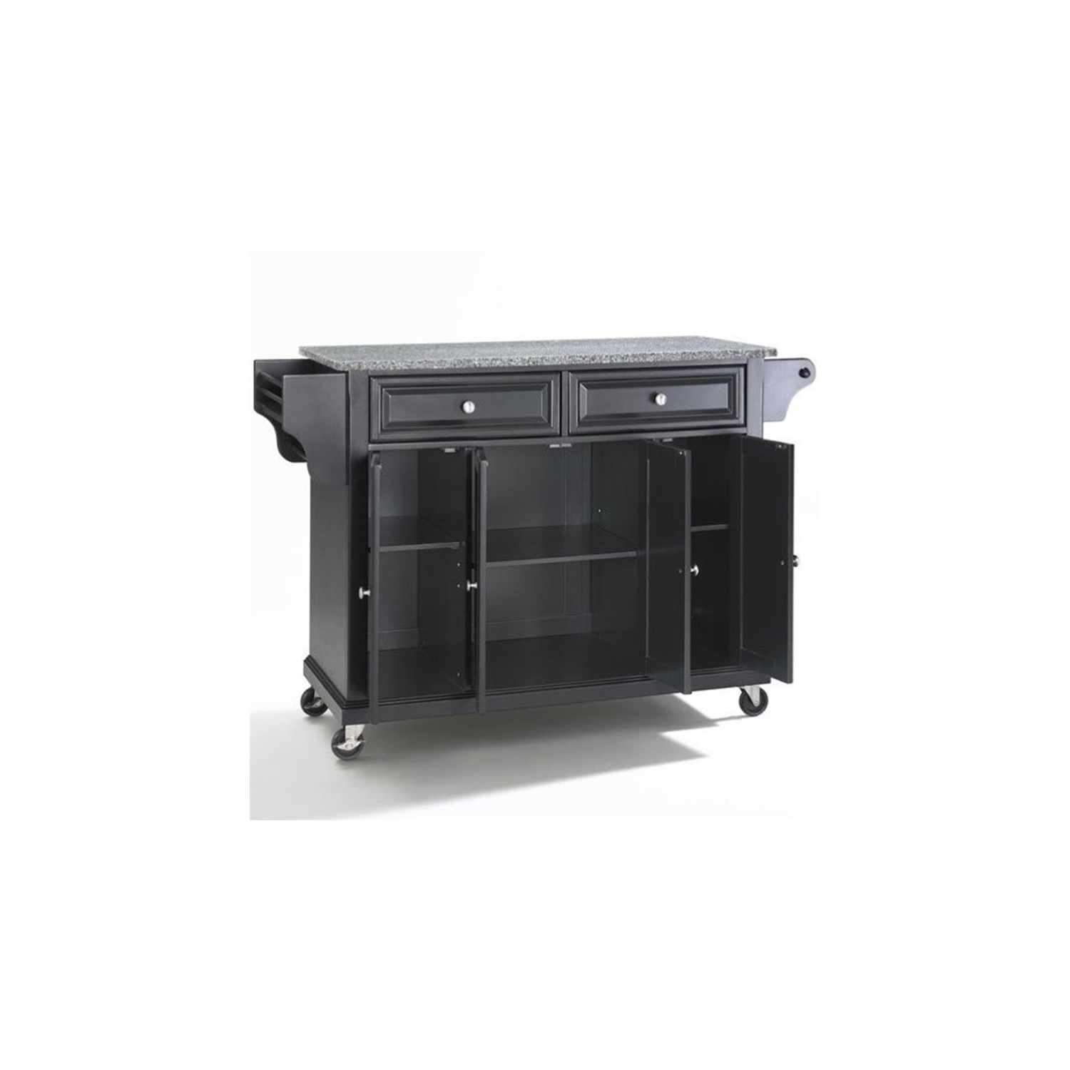 Chariot de cuisine en granite gris à rangée de Pemberly, noir