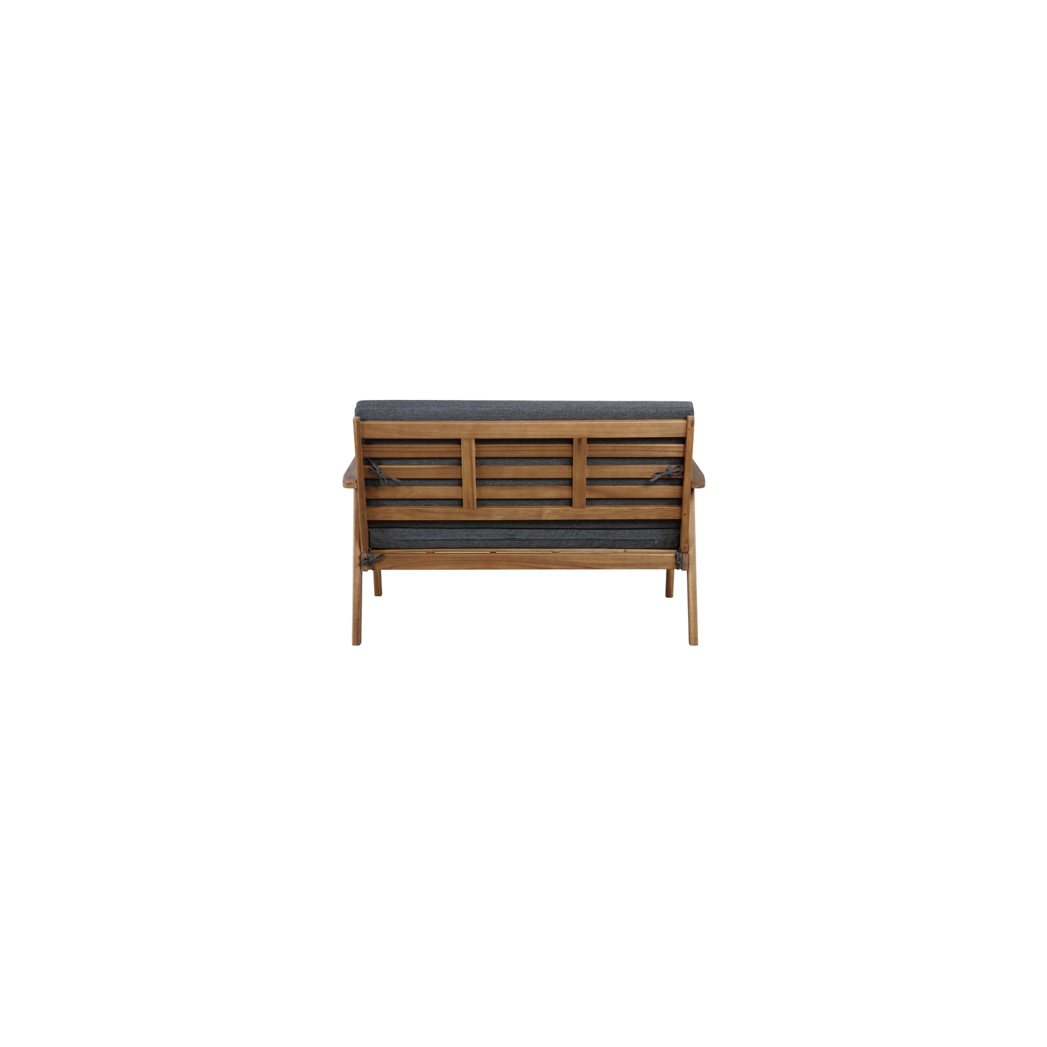 Riverbay Furniture Wood Outdoor Chat Set in Gray