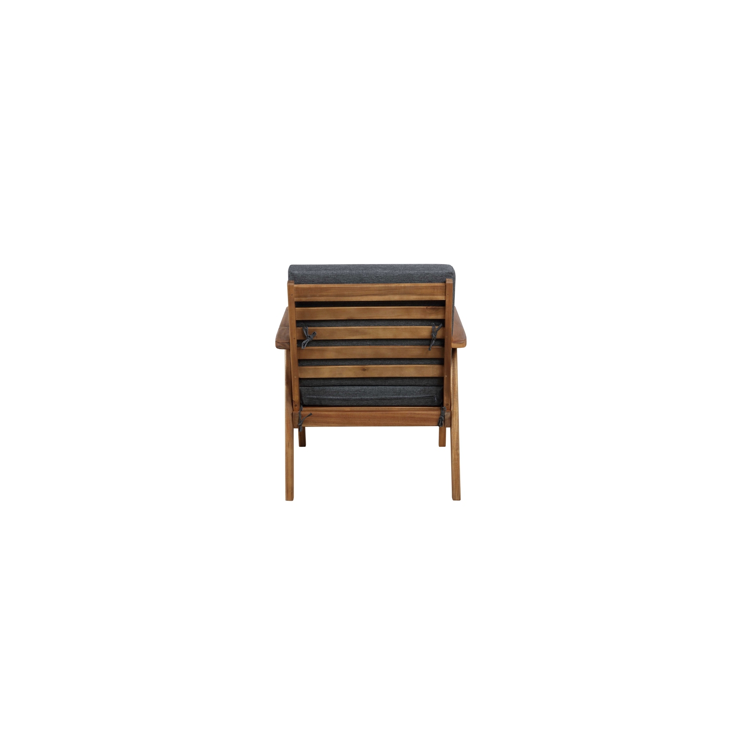 Riverbay Furniture Wood Outdoor Chat Set in Gray