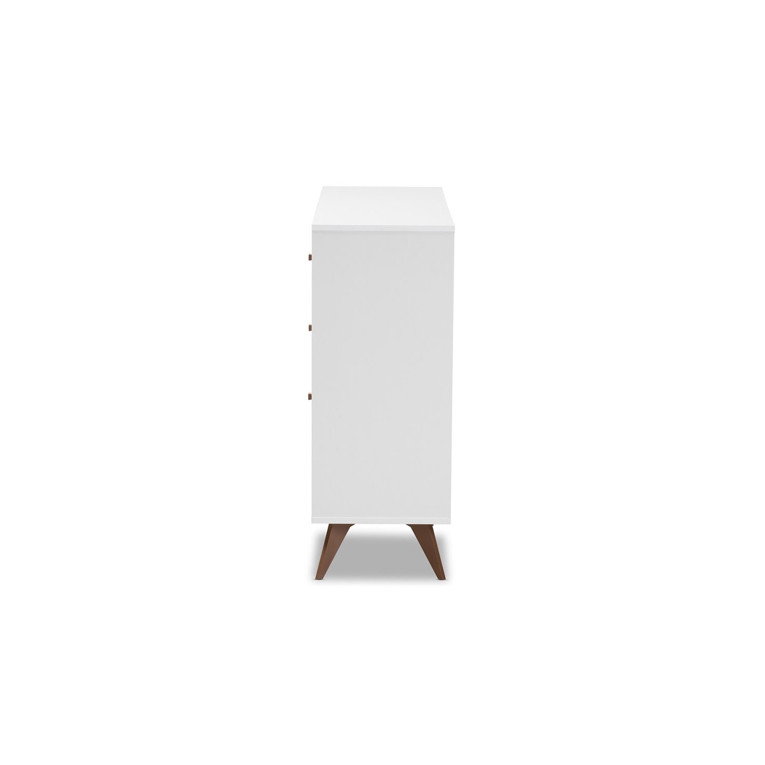 Bowery Hill Wood Wine Cabinet in White and Walnut