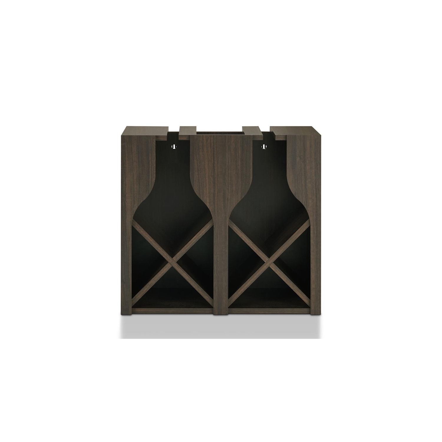 Furniture of America Sacha Wood 8-Bottle Hanging Wine Rack in Brown Wenge