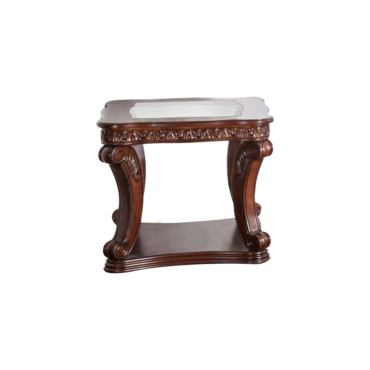 Bowery Hill Traditional Wood Open Shelf End Table in Dark Oak