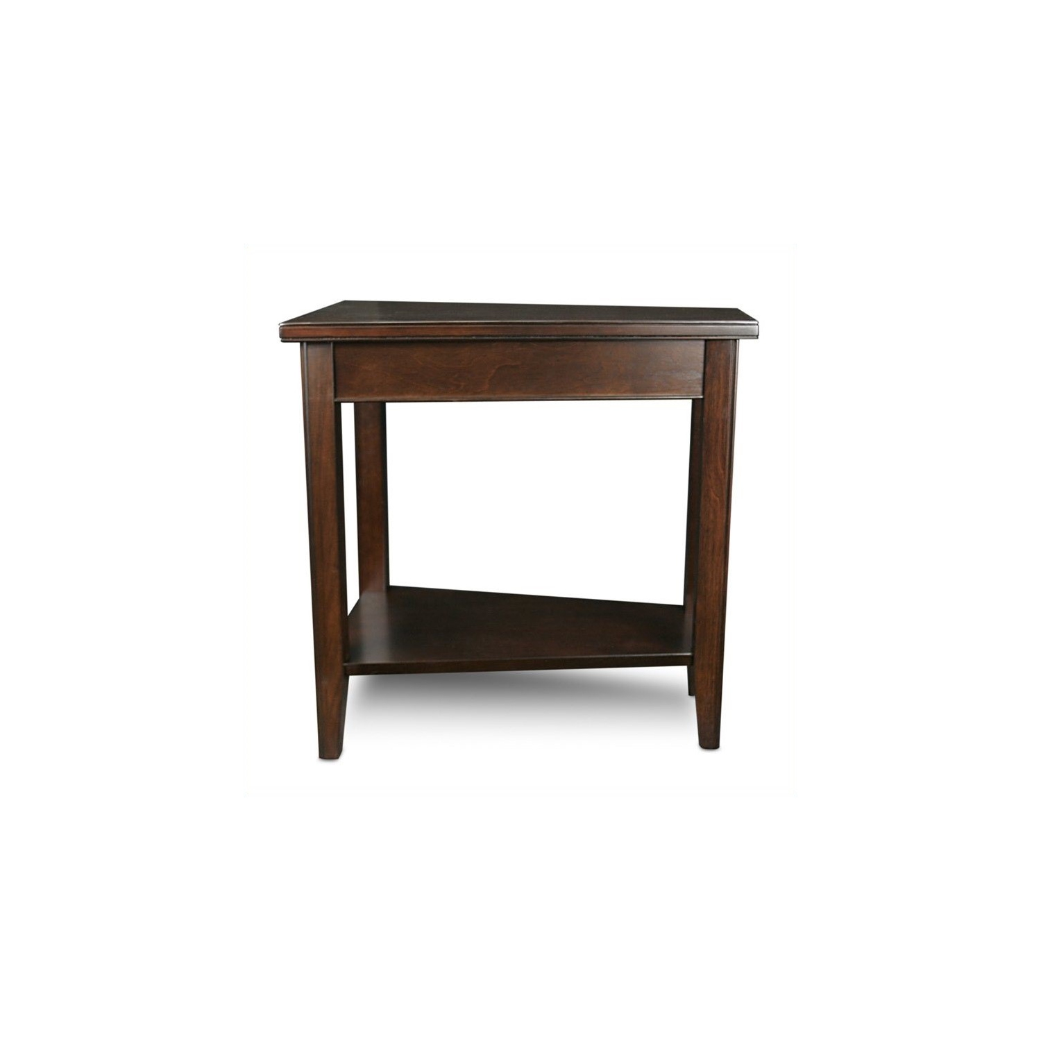Bowery Hill Solid Wood Wedge Table in Chocolate Cherry