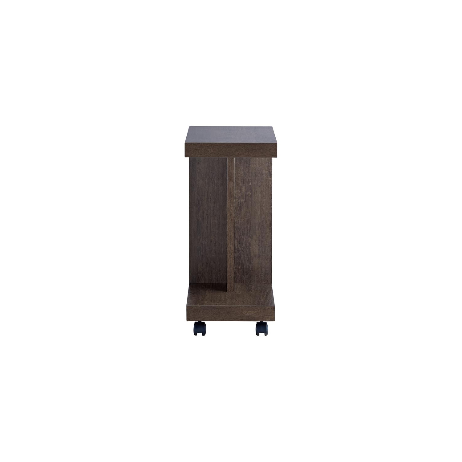 Furniture of America Vecker Modern Wood Mobile End Table in Walnut Oak
