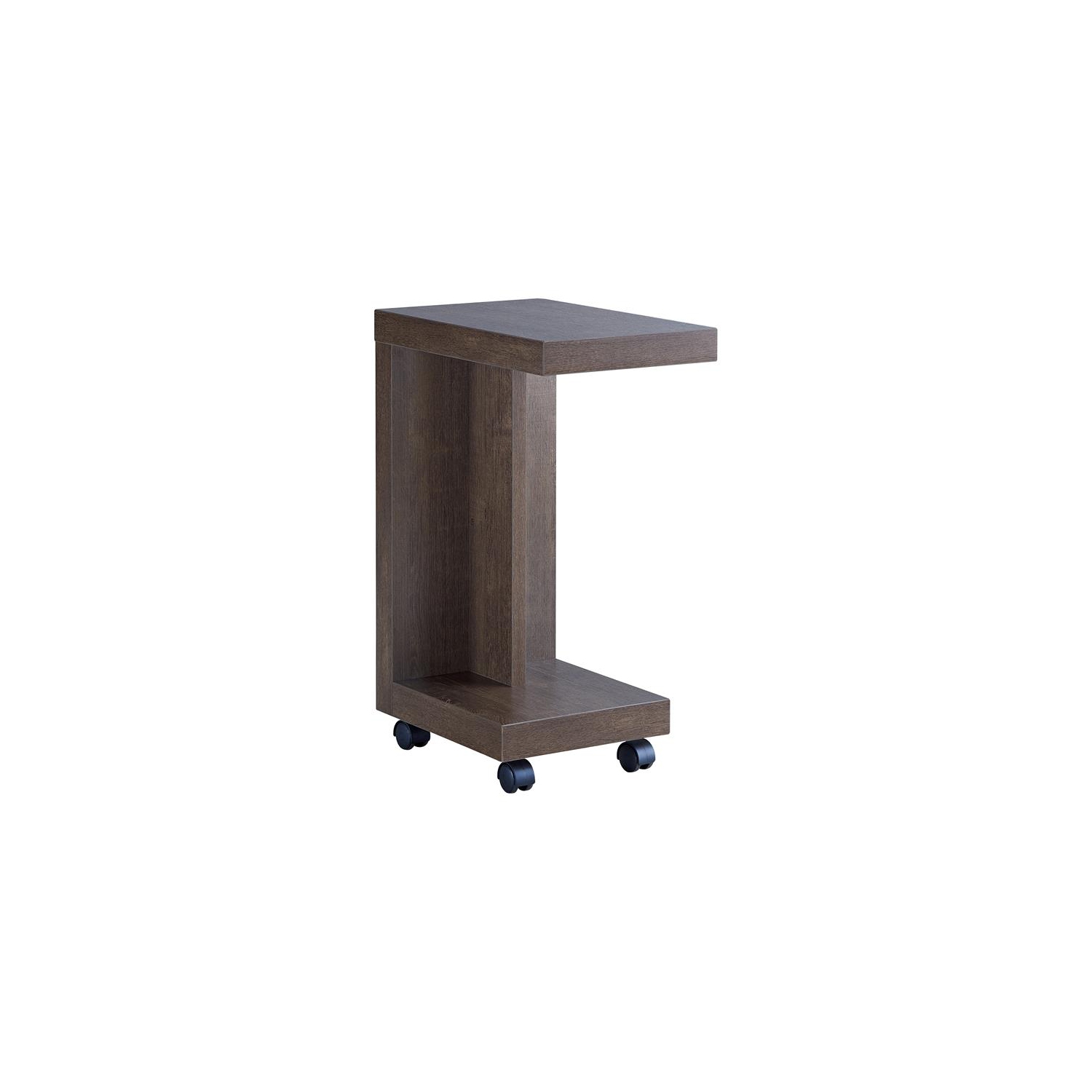 Furniture of America Vecker Modern Wood Mobile End Table in Walnut Oak