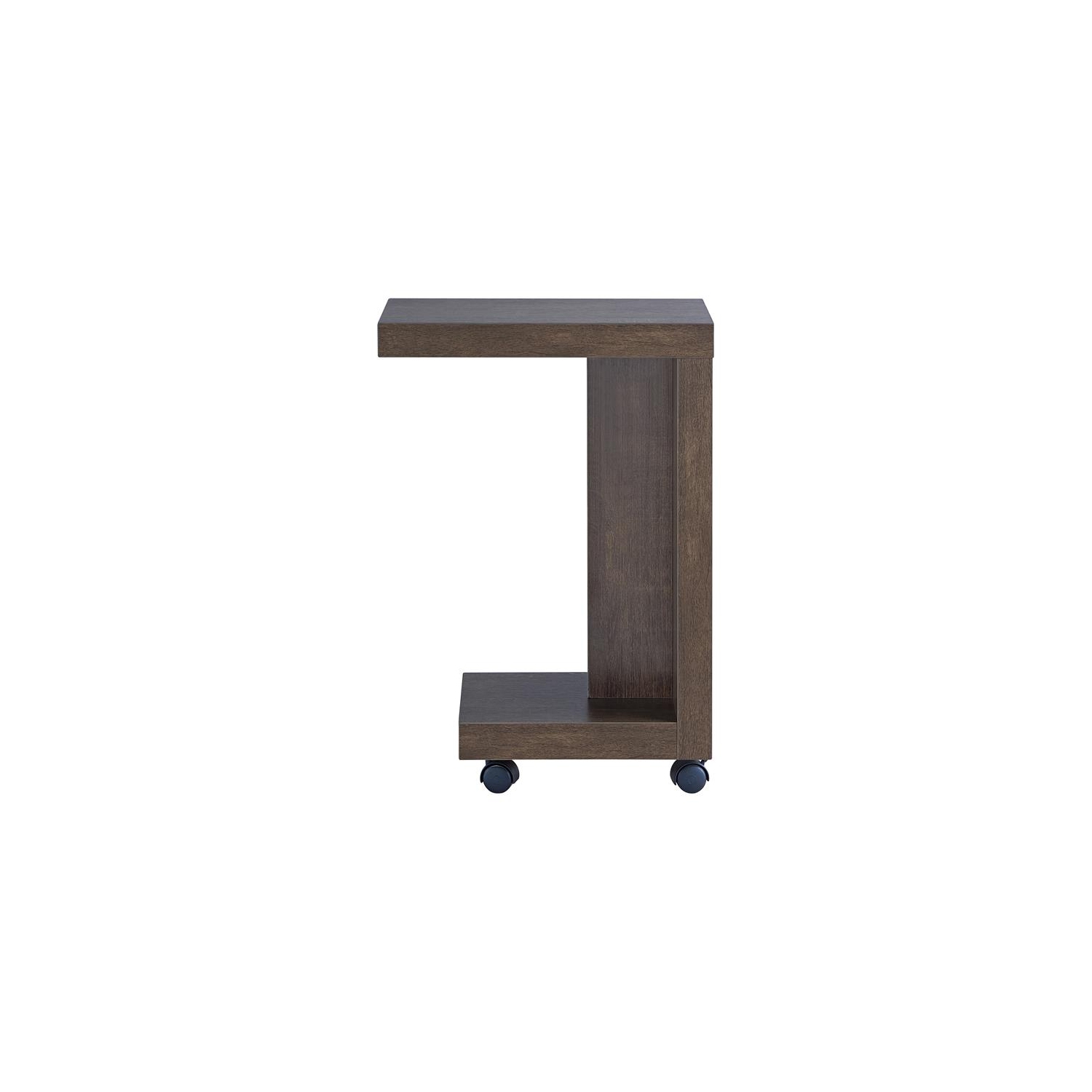 Furniture of America Vecker Modern Wood Mobile End Table in Walnut Oak