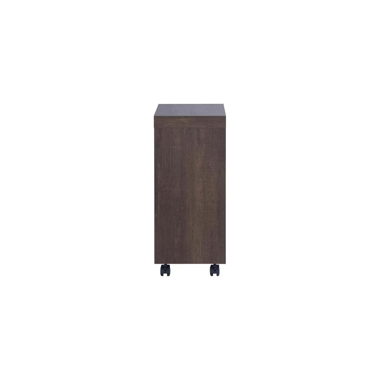 Furniture of America Vecker Modern Wood Mobile End Table in Walnut Oak