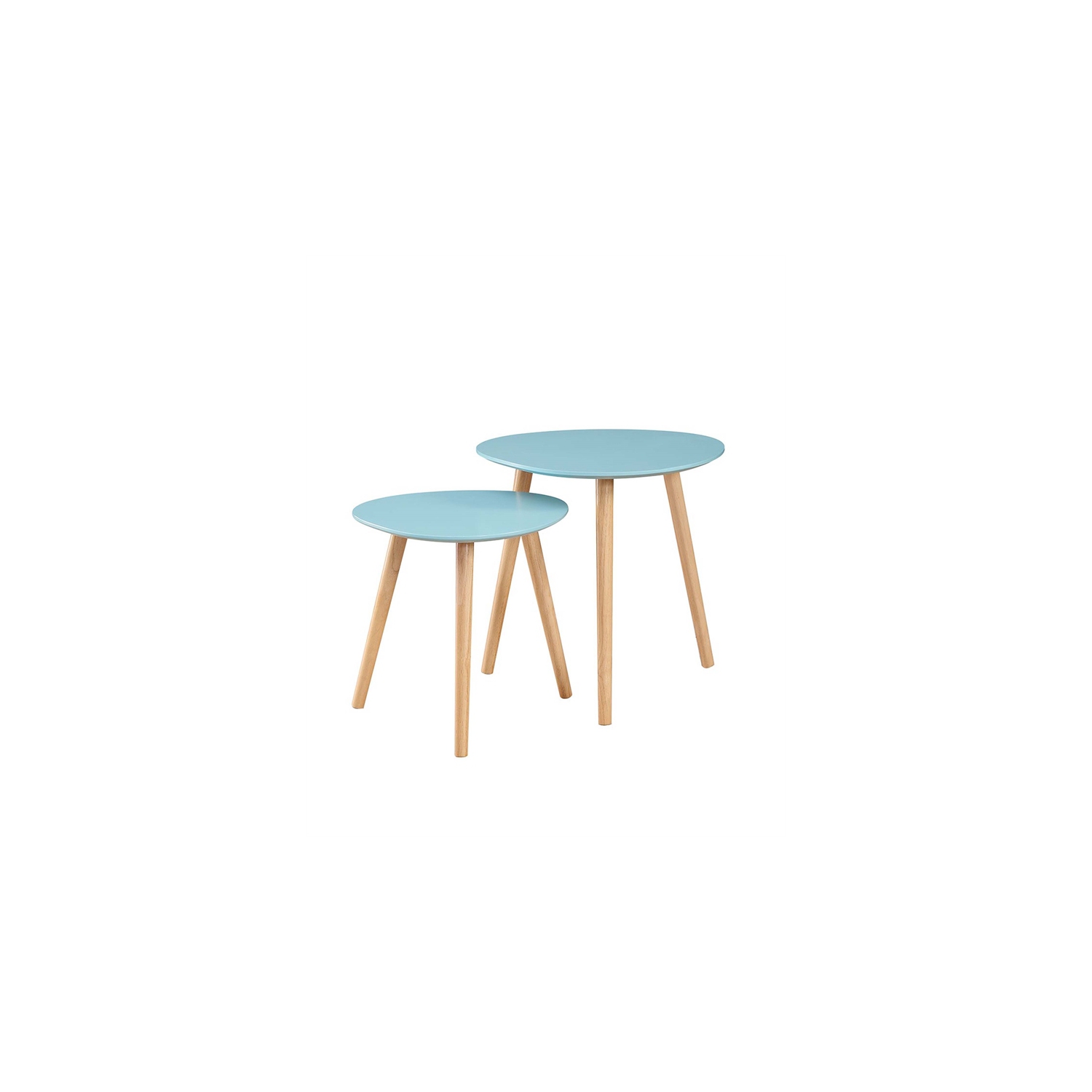 Convenience Concepts Oslo Nesting End Tables in Mint Green Wood Finish