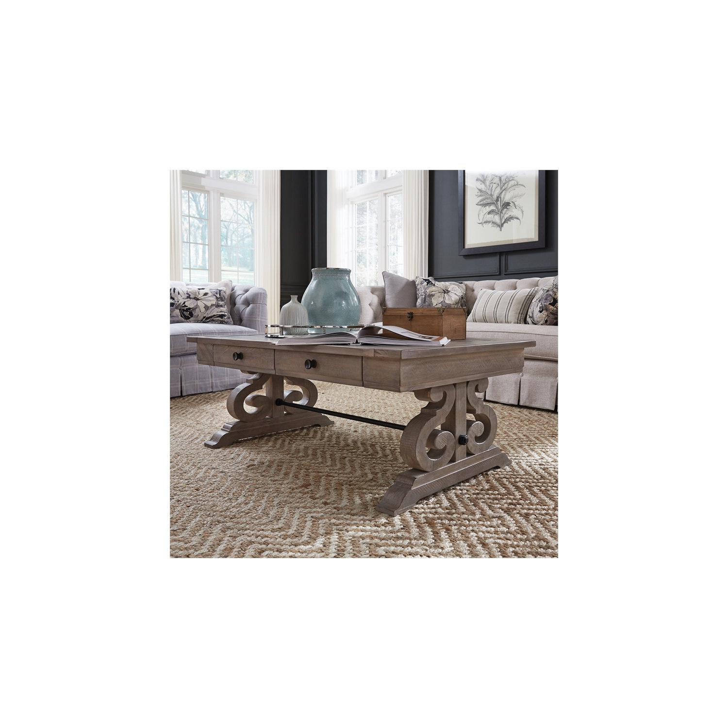 Beaumont Lane Park Rectangular Cocktail Table in Gray