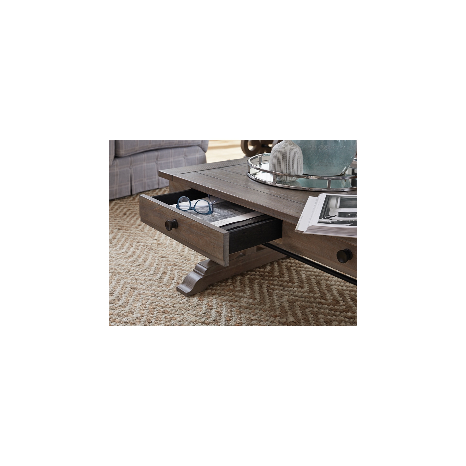 Beaumont Lane Park Rectangular Cocktail Table in Gray