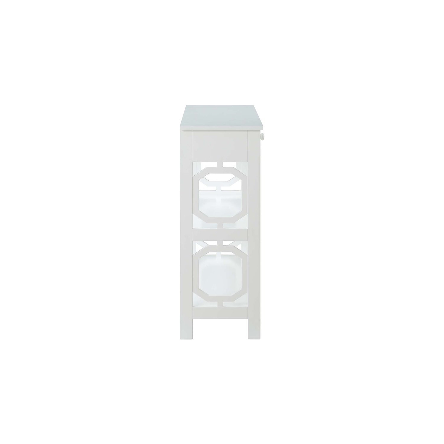 Pemberly Row Contemporary Storage Console Table in White Wood Finish