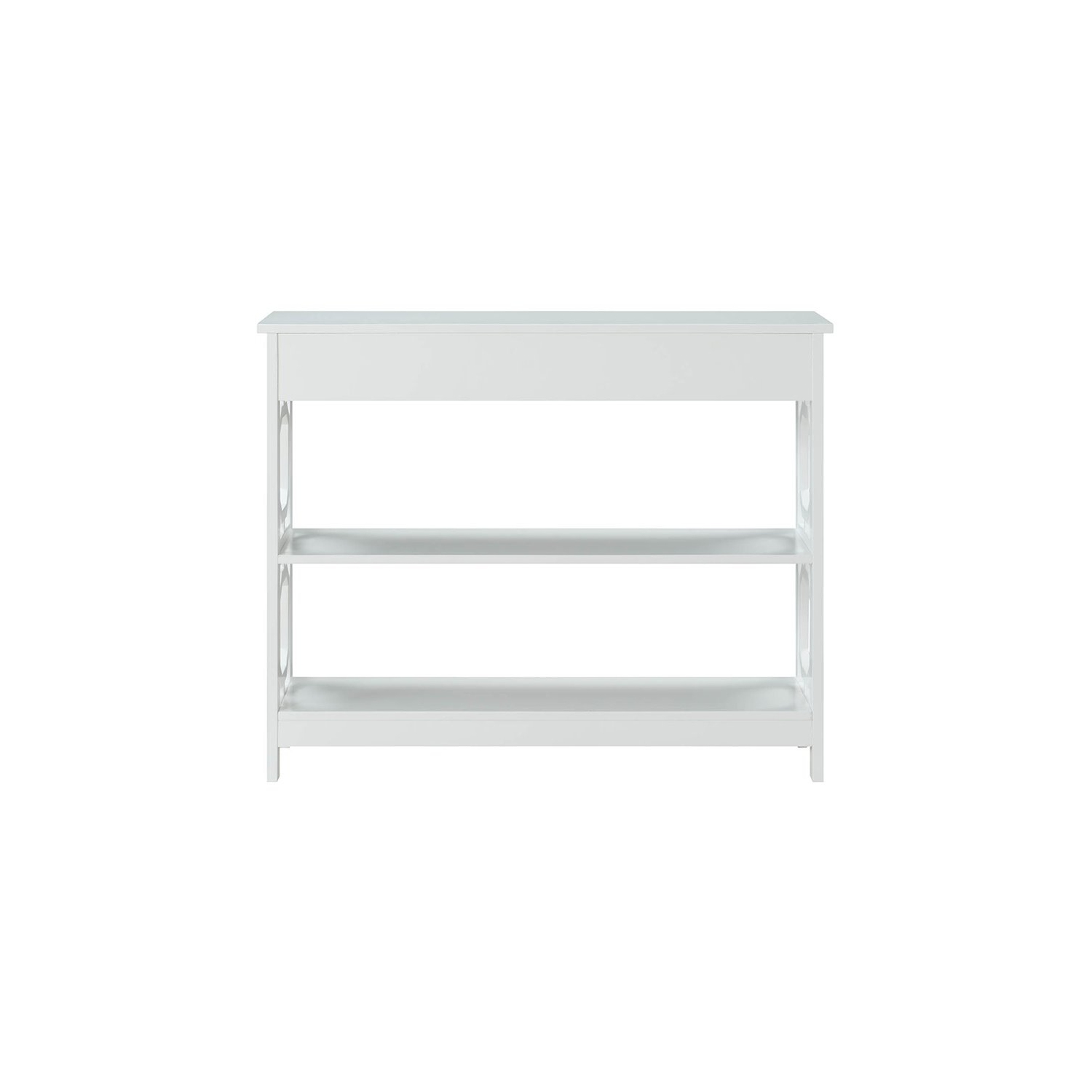 Pemberly Row Contemporary Storage Console Table in White Wood Finish