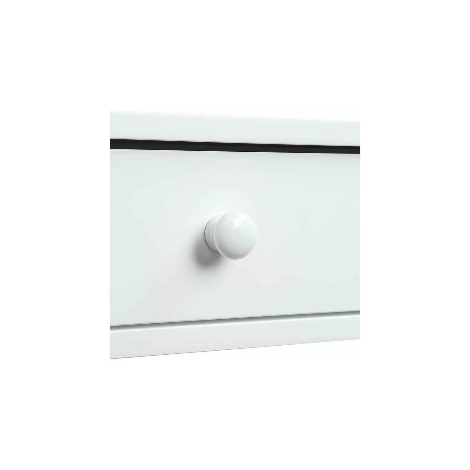 Pemberly Row Contemporary Storage Console Table in White Wood Finish