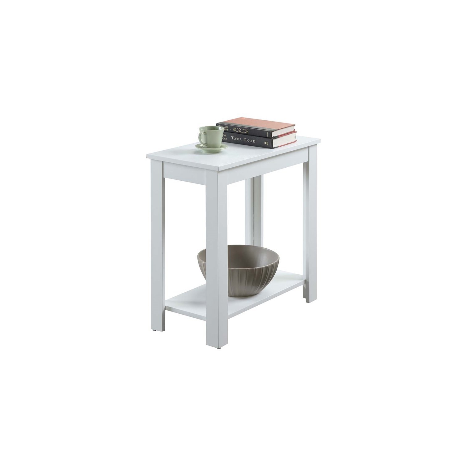 Pemberly Row Chairside End Table in White
